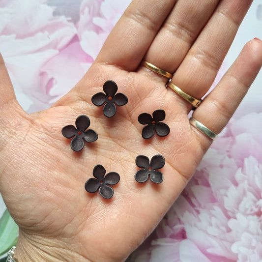 Frost Black Flower Beads