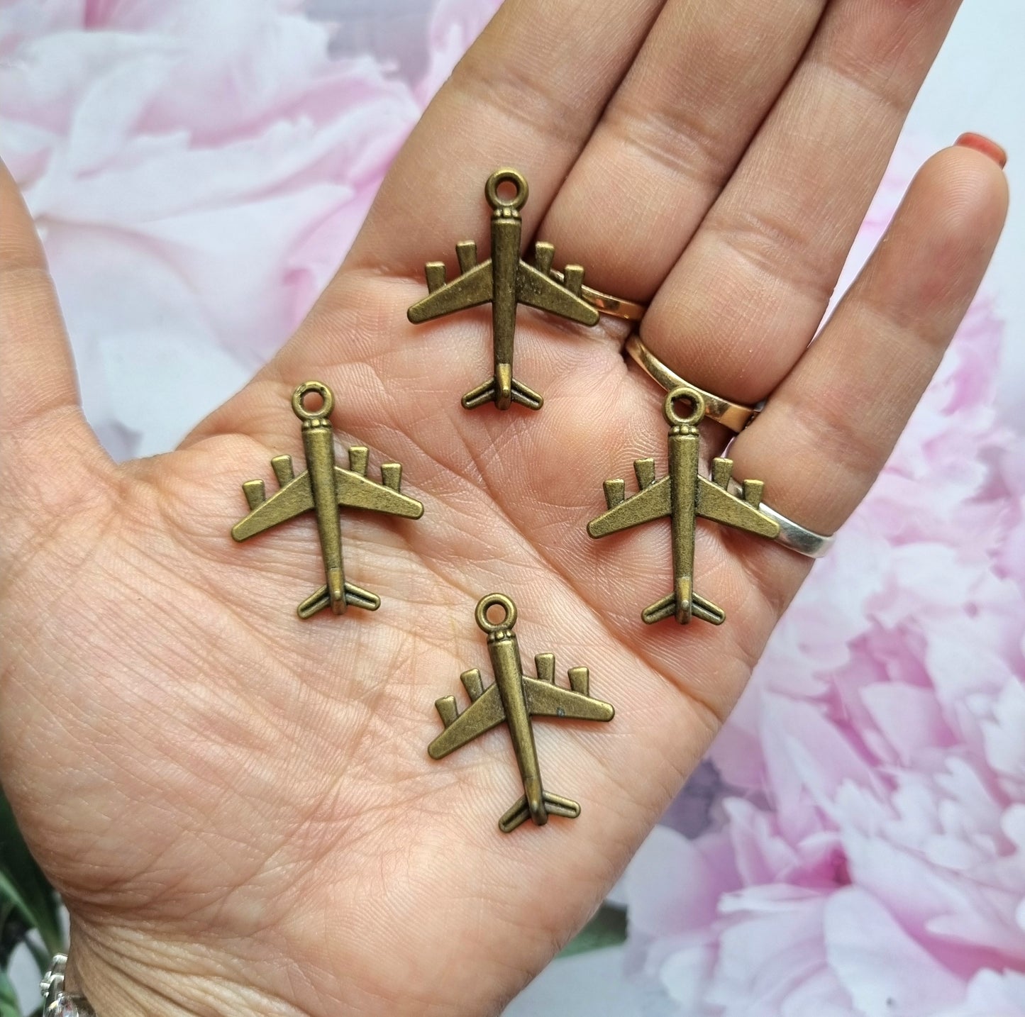 Antique Metal Charms - Aeroplane