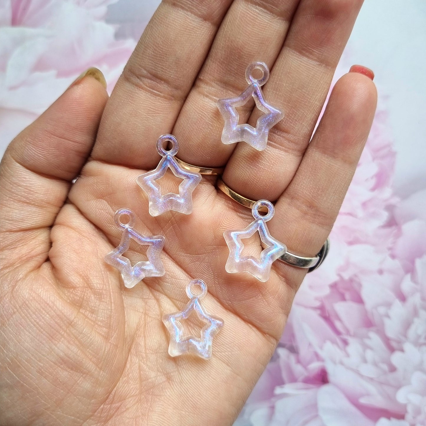 Acrylic Glitter Star charms