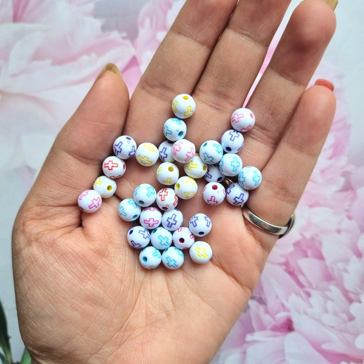 Colorful Cross printed Beads