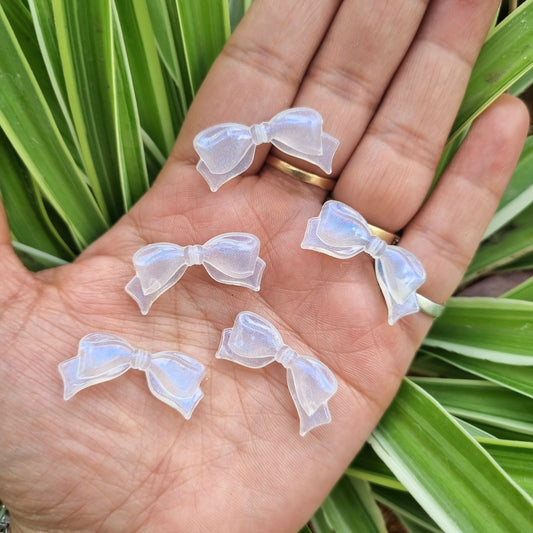 Acrylic Glitter Bow Beads
