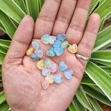 Acrylic Golden Foil Heart Beads