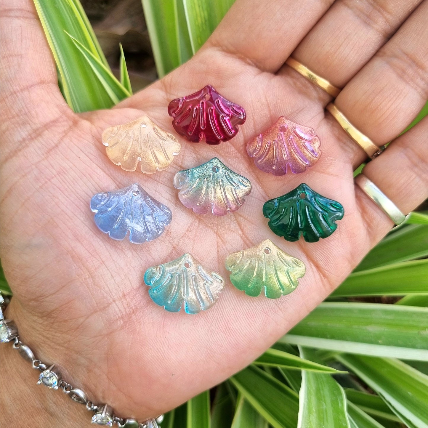 Glass Beads - Ginkgo Leaf