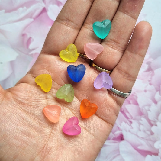 Colorful Frost Heart Beads
