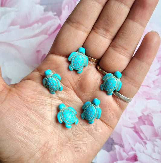 Synthetic Magnesite Turtle Beads (Blue Colour)