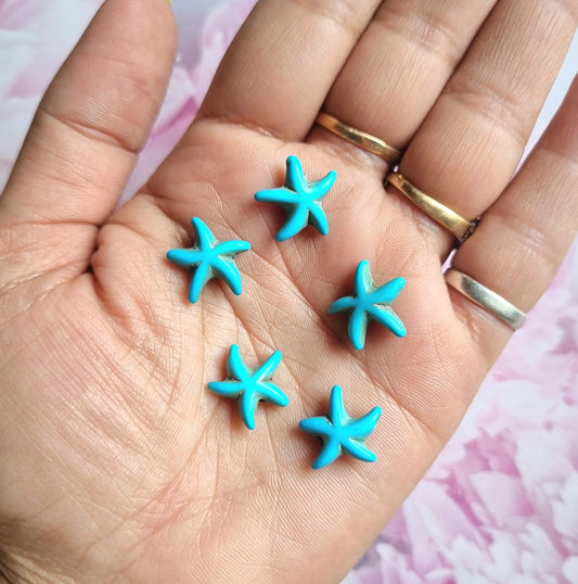 Synthetic Magnesite Starfish Beads (Turquoise Colour)