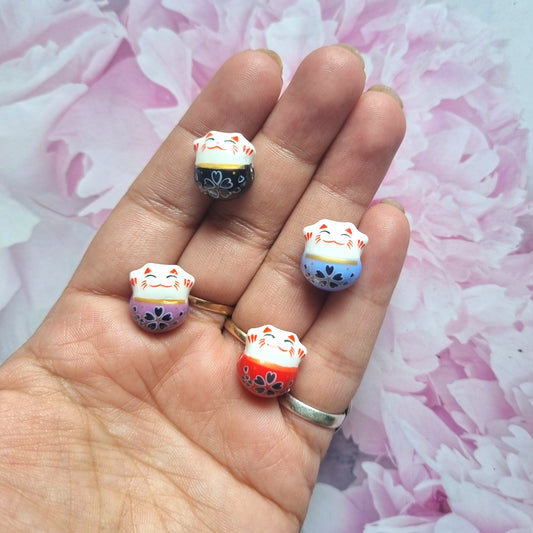 Porcelain Beads - Lucky Cat