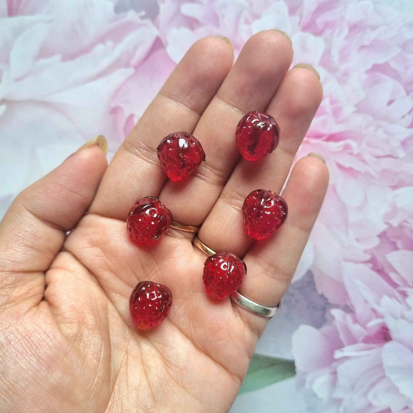 Lampwork Glass Beads - Strawberry