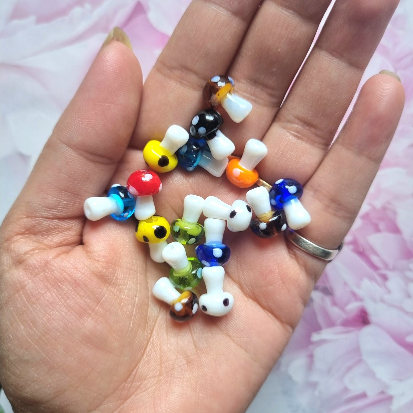 Lampwork Glass Beads - Mushroom