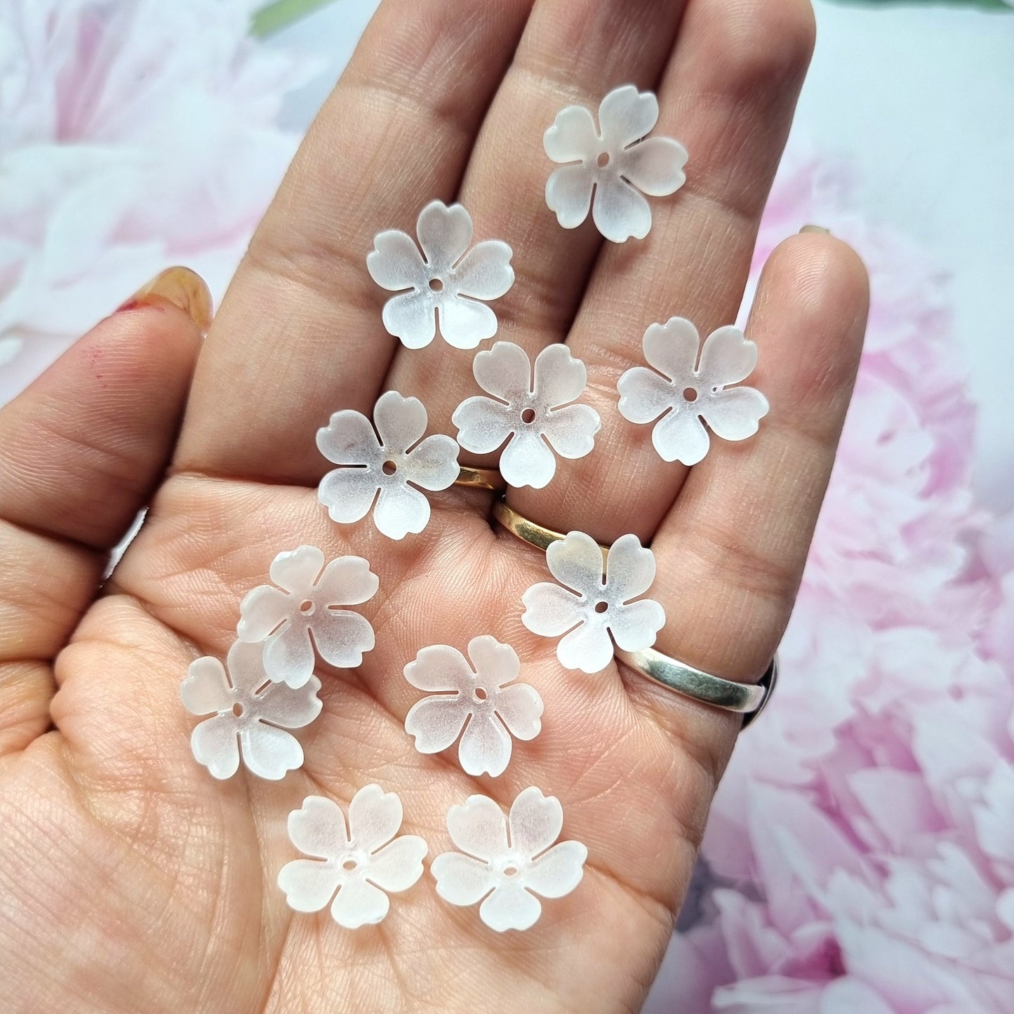 Acrylic Frost Flower Caps Beads