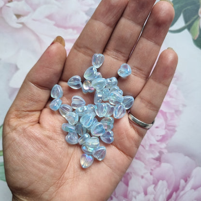 Acrylic Rainbow shine Heart Beads