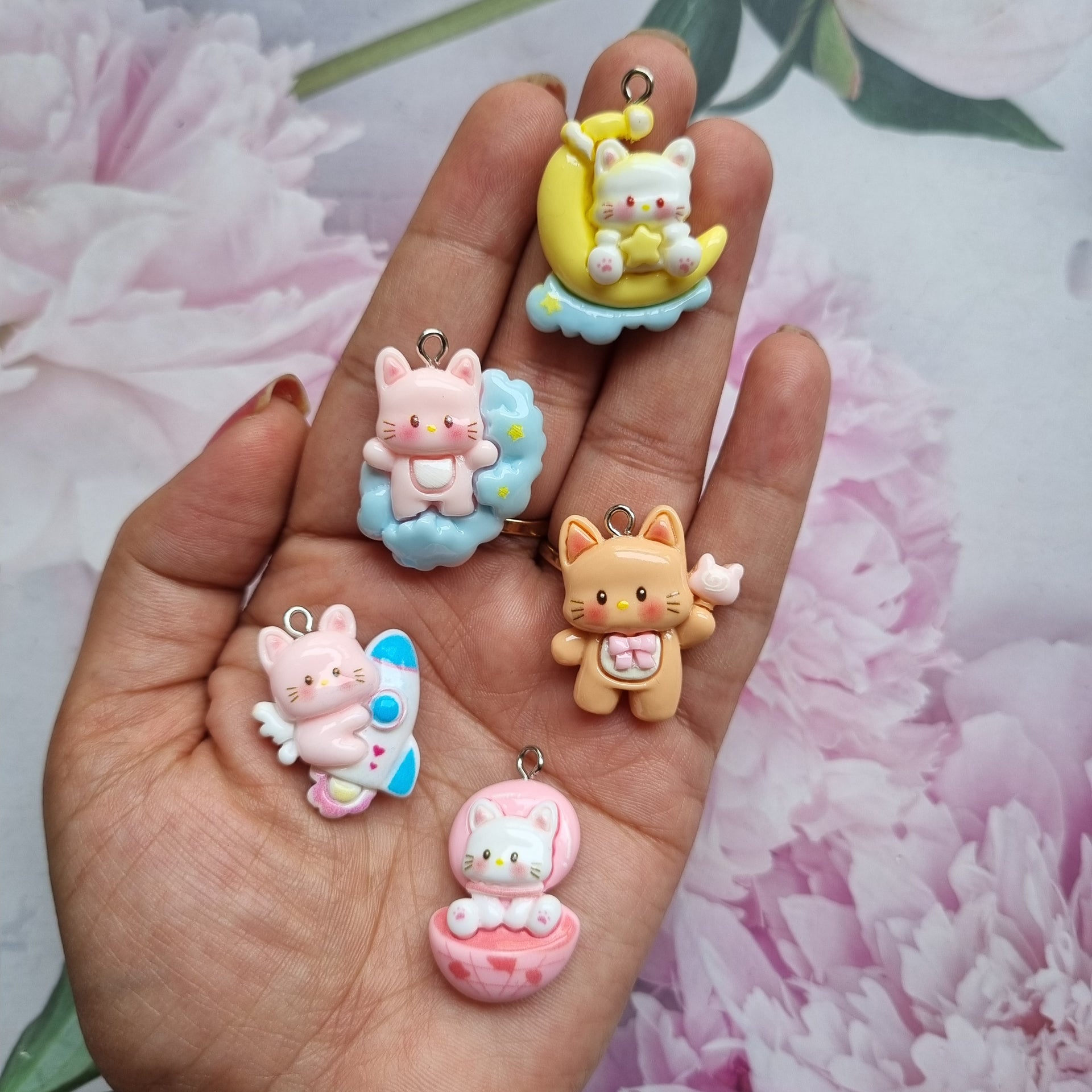 Resin Charms Space theme Cat