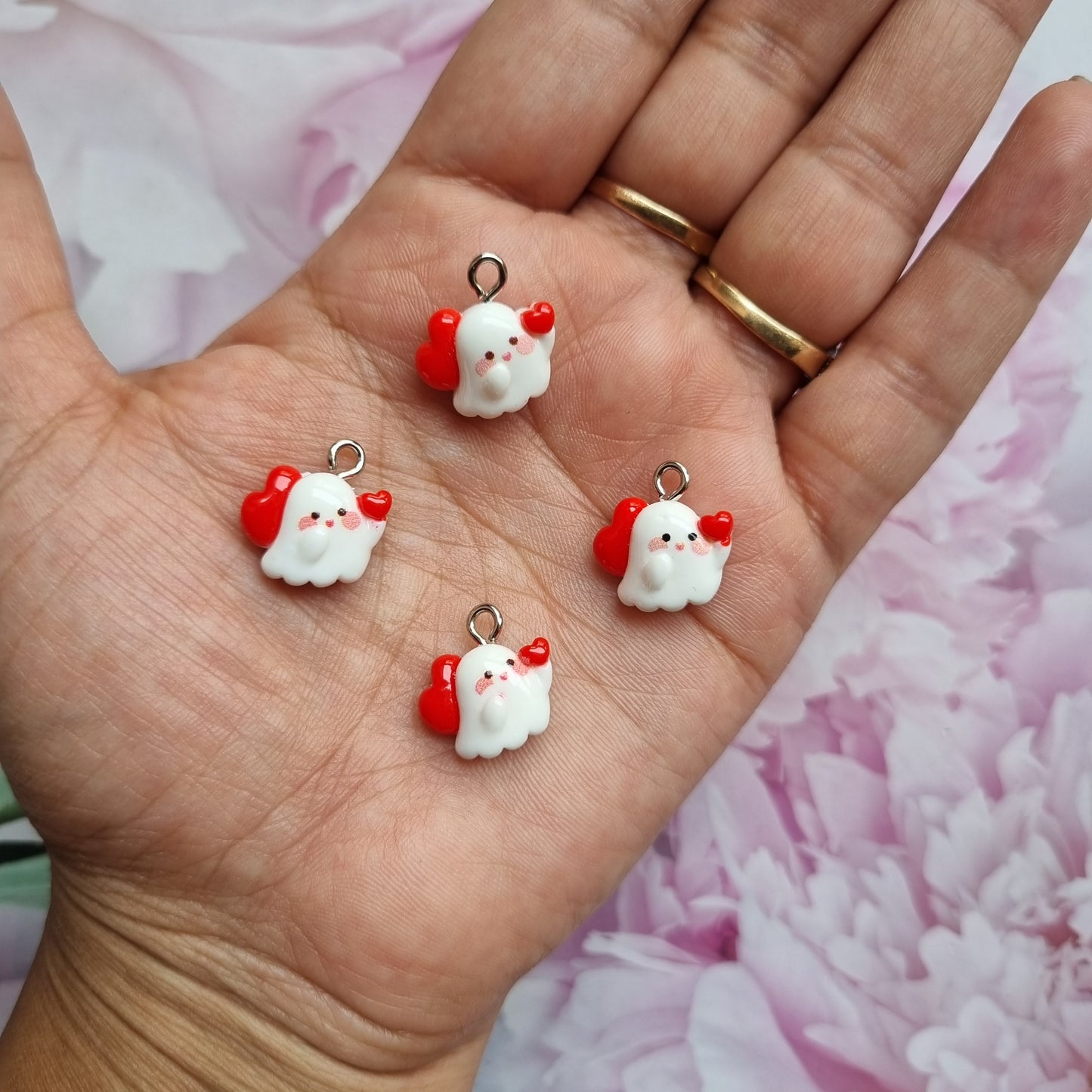 Resin Charms - Cute Ghost with Heart