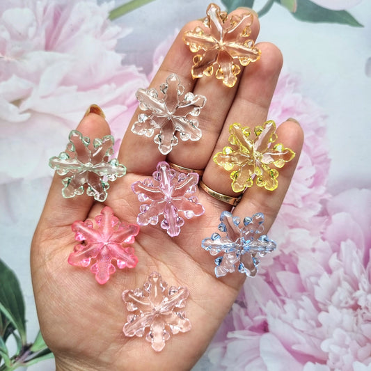 Acrylic Colorful Snowflake Beads