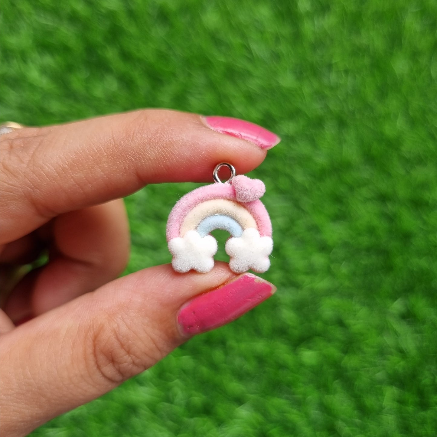 Resin Charms - Flocky Rainbow