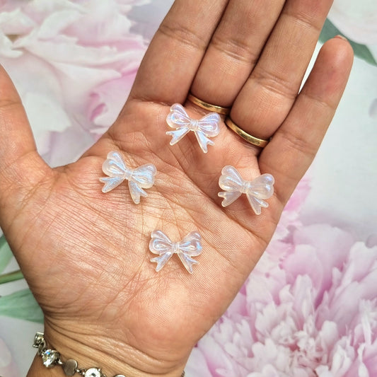 Acrylic Glitter Bow Beads