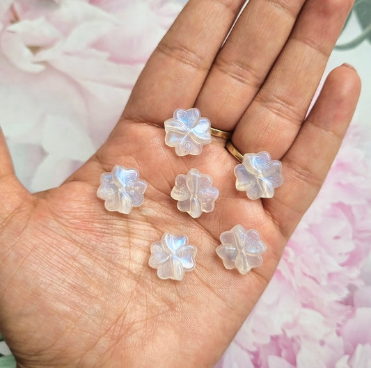 Acrylic Glitter Flower Beads