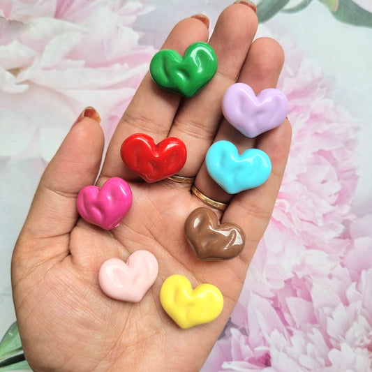 Acrylic Colorful Heart Beads