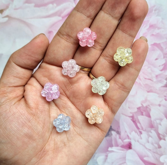 Crackle Flower Beads