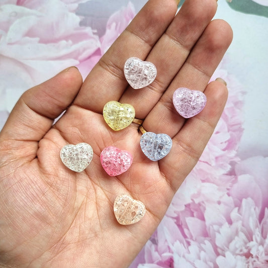 Crackle Heart Beads