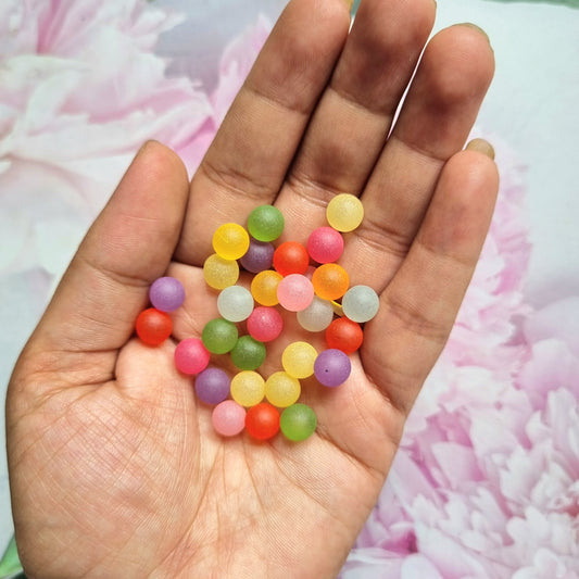 Colorful Frost Round Beads (8mm)(without hole)