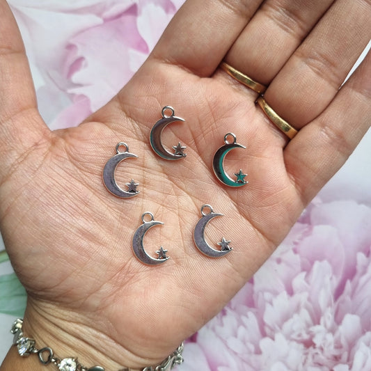 Metal Charms - Moon and Star