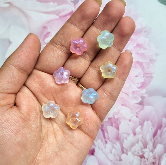Luminous Glitter Flower Beads