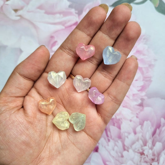 Luminous Glitter Heart Beads