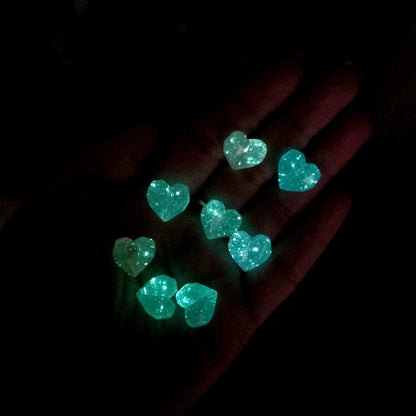 Luminous Glitter Heart Beads