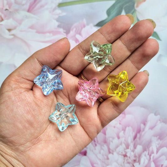 Acrylic Faceted Star Beads