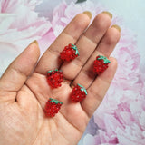 Handmade Lampwork Beads - Raspberry
