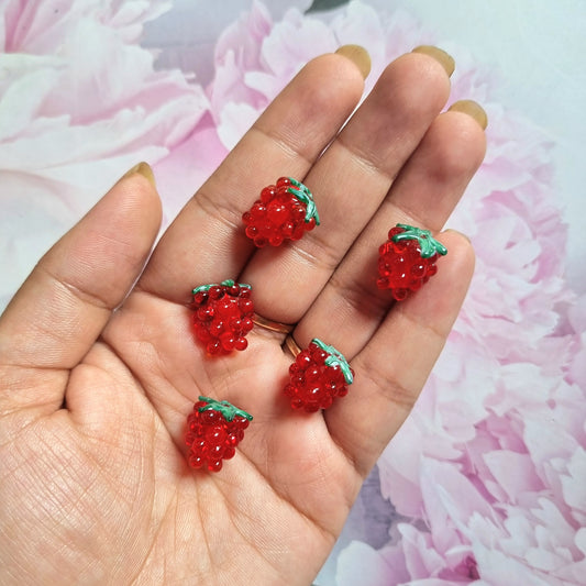 Handmade Lampwork Beads - Raspberry
