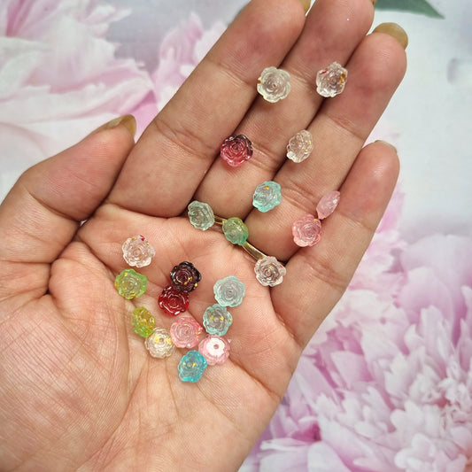 Golden Foiled Flower Beads