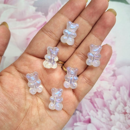 Acrylic Glitter Gummy Bear Beads