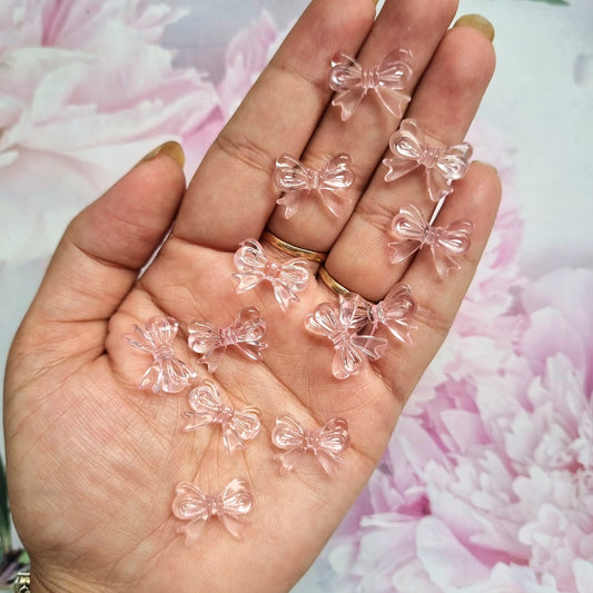 Acrylic Pink Bow Beads