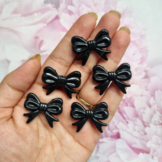 Acrylic Black Bow Beads
