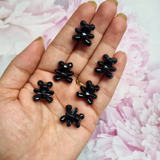 Acrylic Black Teddy Beads