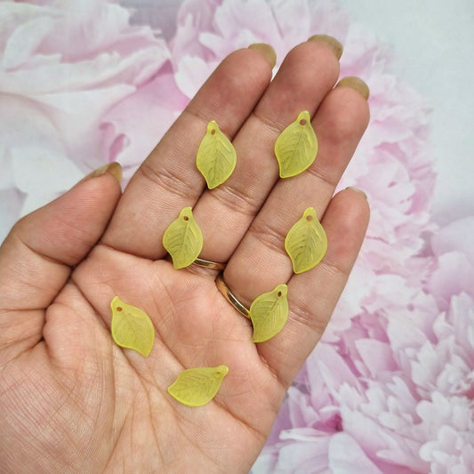 Acrylic Frosted Light Green Leaf