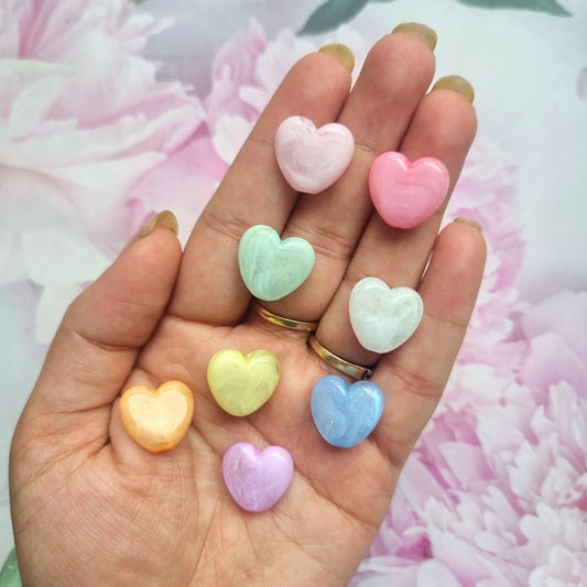 Luminous Glitter Heart Beads
