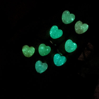 Luminous Glitter Heart Beads
