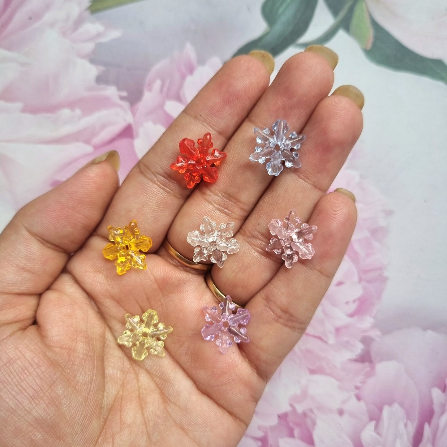 Acrylic Snowflake Beads