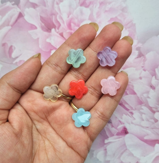 Acrylic Marble Flower Beads