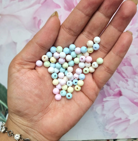 Colorful Pastel Round Beads (6mm)