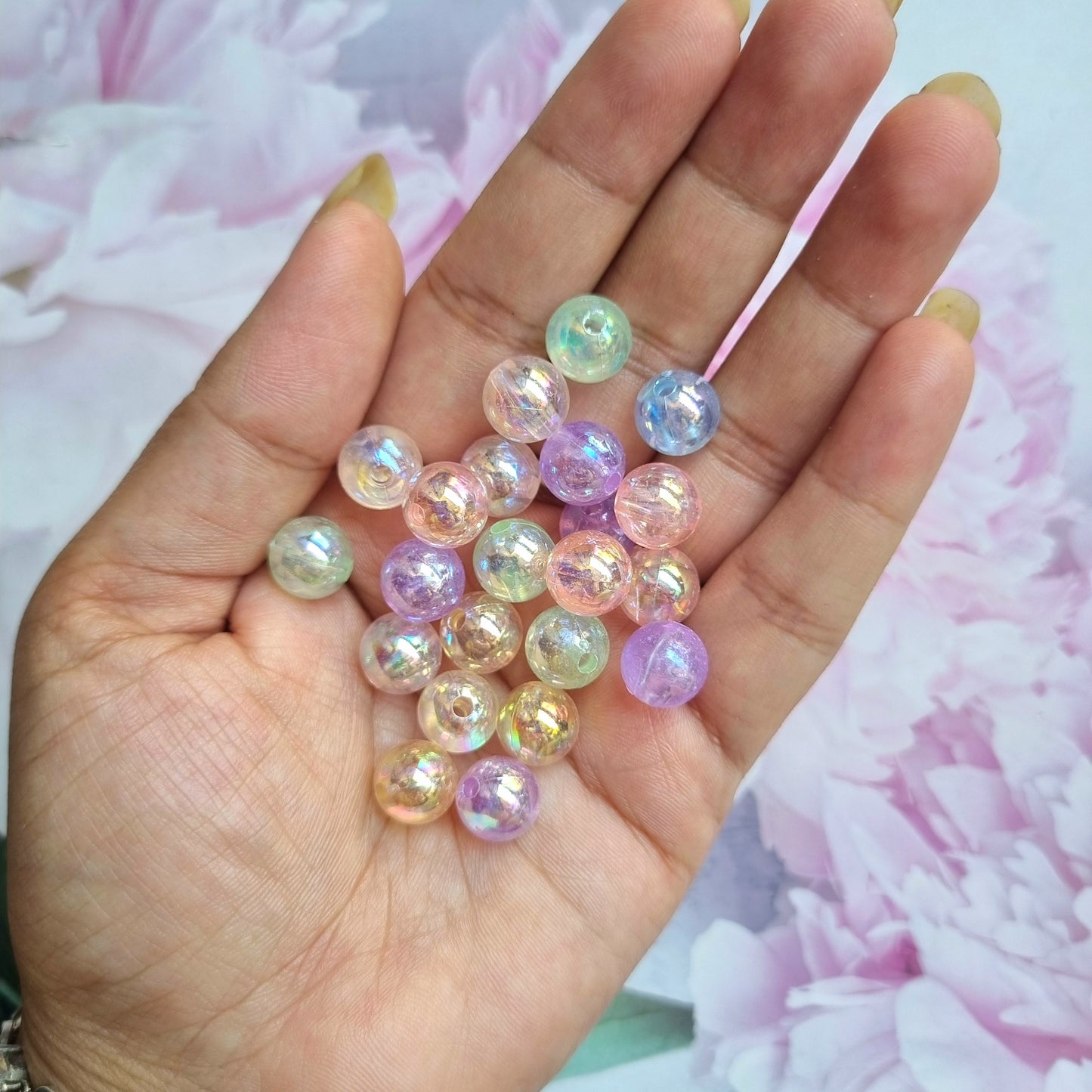 Transparent Colorful Round Beads (10mm)