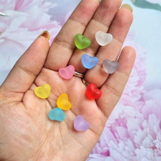 Acrylic Frost Heart Beads