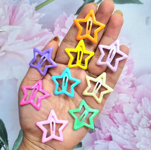 Colored Star Hair Clips / Snap Clip / Tic Tac