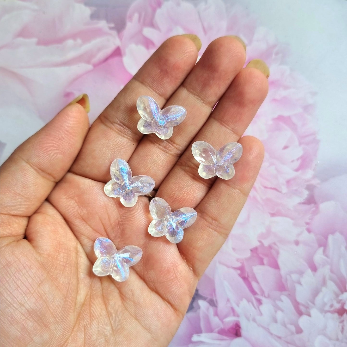 Glitter Butterfly Beads