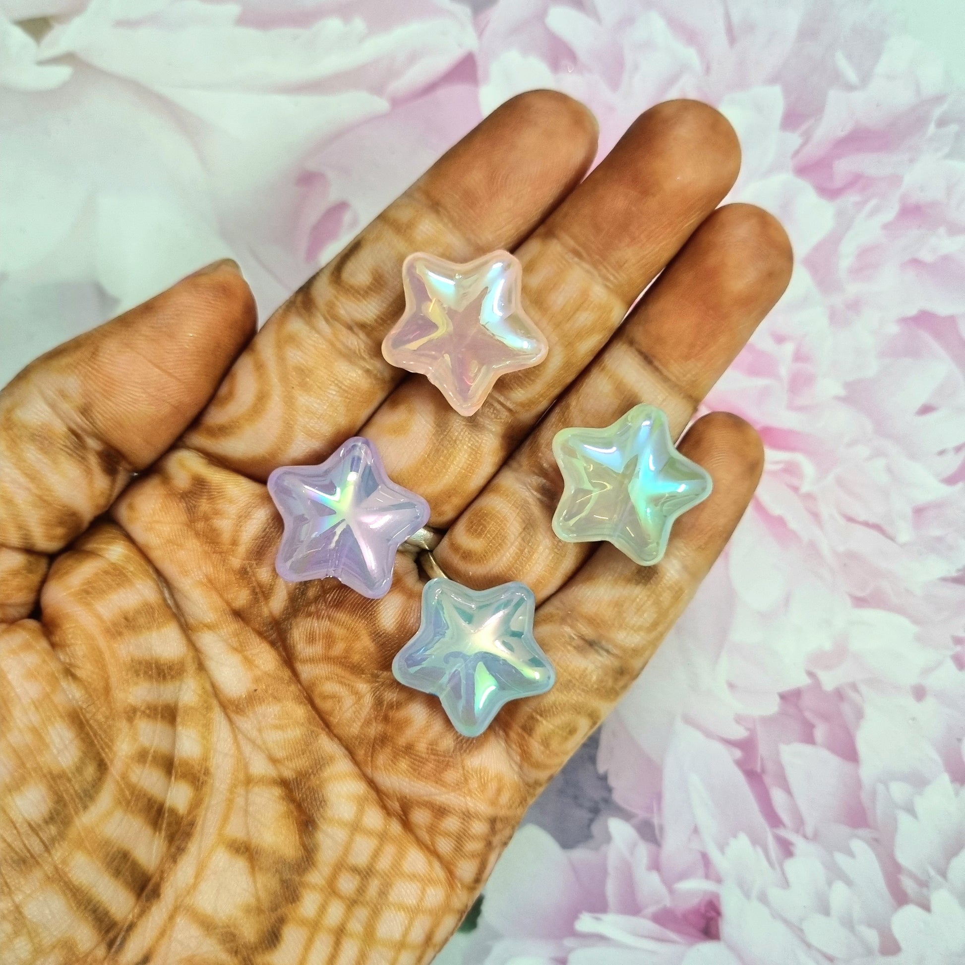 UV Plating, Iridescent Star Beads