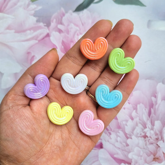 UV Plating, Iridescent Heart Beads