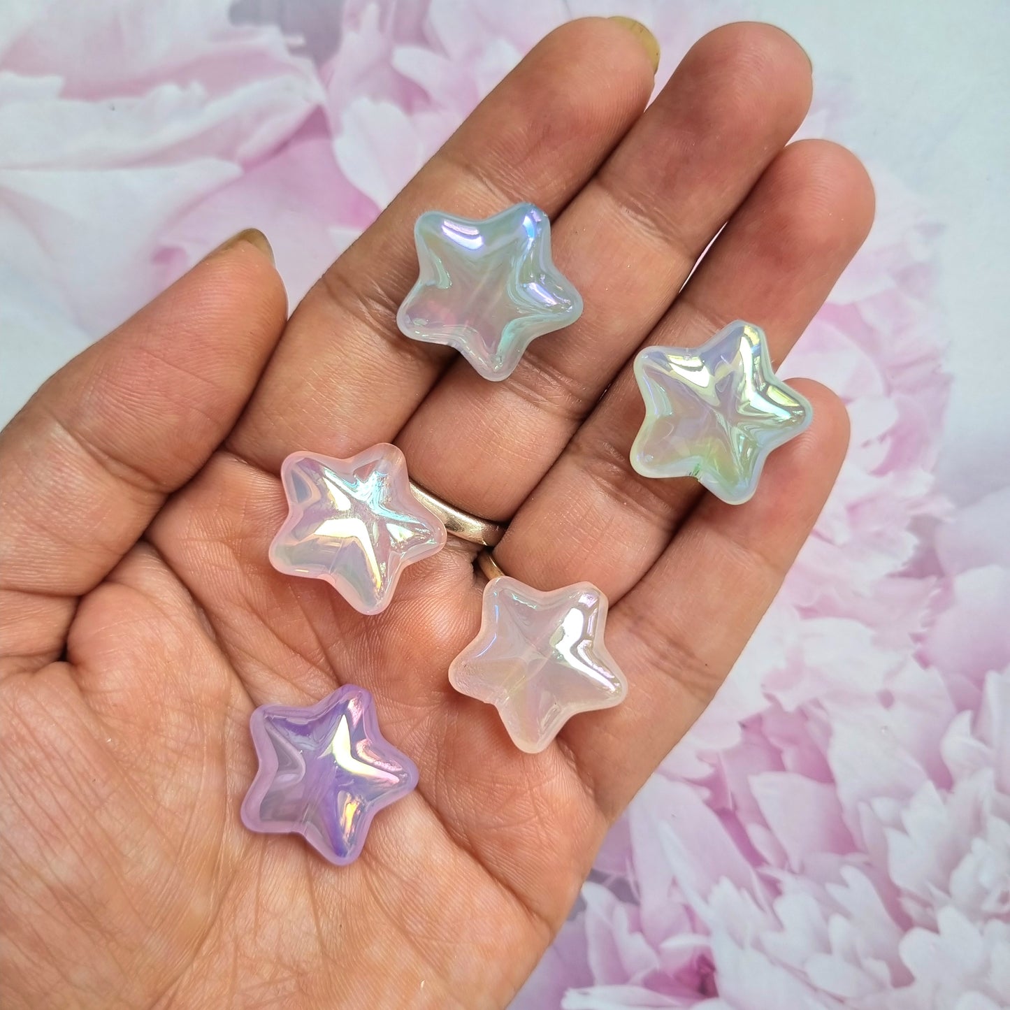 UV Plating, Iridescent Star Beads